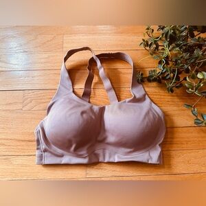 Sports Bra All in Motion BEIGE Cross-Back Convertible Adjustable 34C Hi Impact